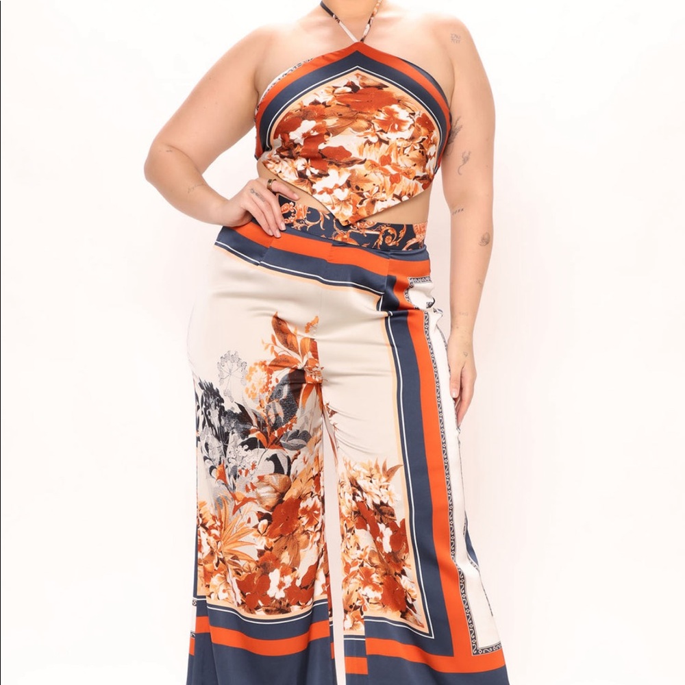 Satin Halter 2 Piece Fashion Nova NWT